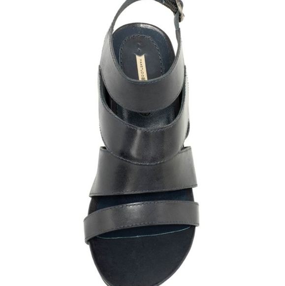 Max Studio navy Manila leather sandals - Picture 4 of 14